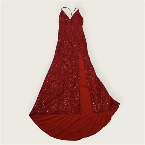 Red Sparkly Dress #winterformal #prom #homecoming... - Depop