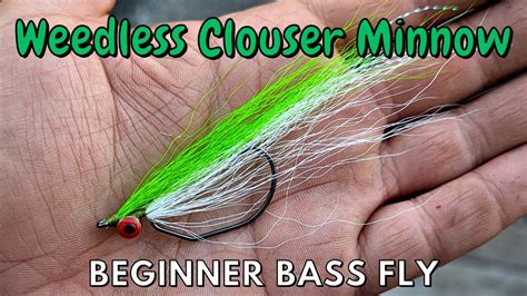 Beginner Bass Fly Tying Series !!! Part #2: Weedless Clouser Minnow - YouTube