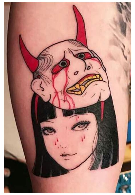 Hannya Maske Tattoo, Oni Mask Tattoo, Hanya Tattoo, Japanese Girl ...