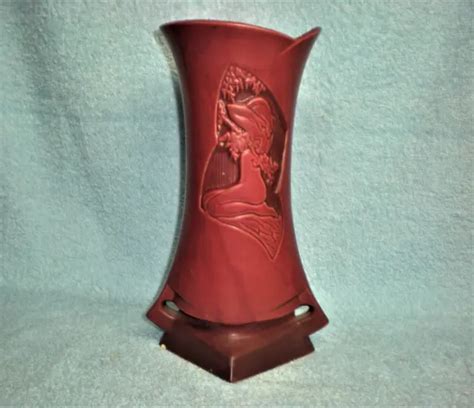 ANTIQUE ART DECO Roseville Pottery Silhouette Nude Lady Bust Flower Garden Vase $129.95 - PicClick