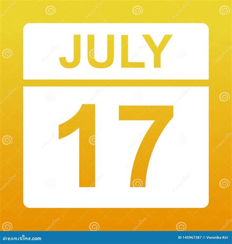 July 17. Day on the Calendar. Stock Vector - Illustration of appointment, sign: 145967387