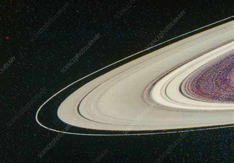 Voyager I photo of the rings of Saturn - Stock Image - R396/0079 - Science Photo Library