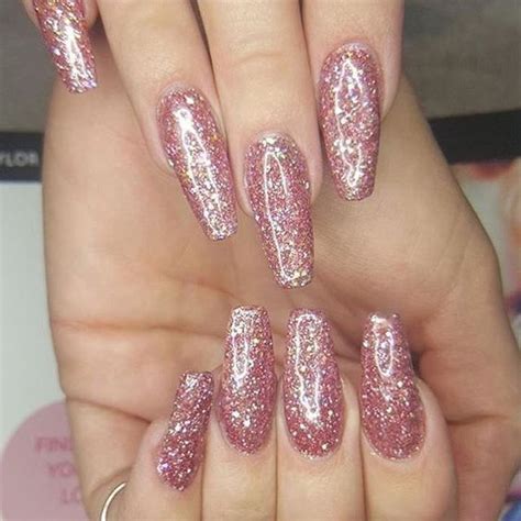 Rose gold glitter nails nails nail art manicure glitter nails nail ideas nail designs nail ...