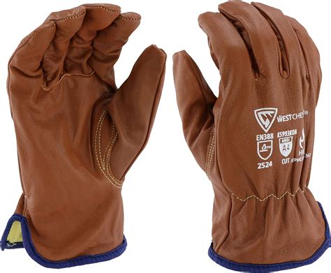 West Chester KS993KOA Goat Work Gloves – Brown, Large, 10.5 in, Arc ...