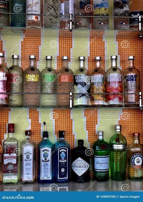 Wine and Liquor Bottles Display. Editorial Photo - Image of north, drink: 149095786