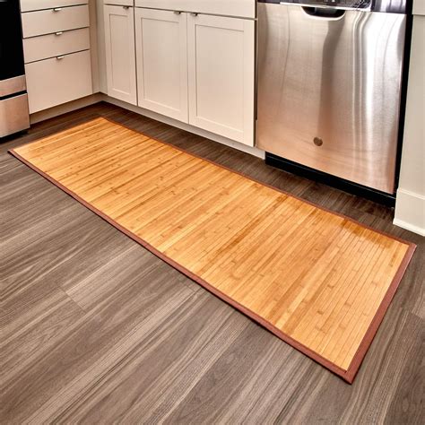 iDesign Formbu Bamboo Floor Mat Non-Skid, Water-Resistant Runner Rug ...