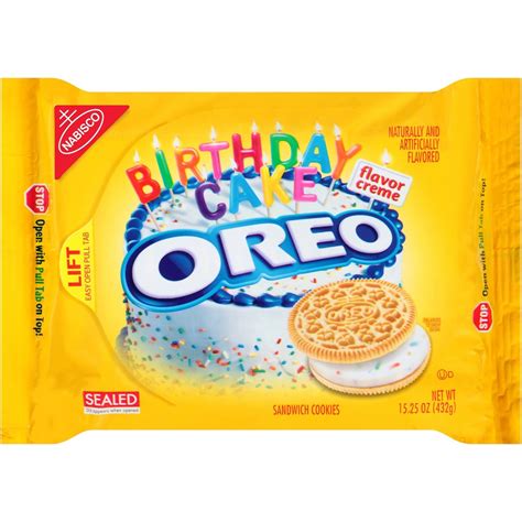 UPC 044000032708 - Oreo Golden Birthday Cake Sandwich Cookies - 15.25oz ...