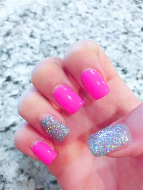 Pink And Silver Glitter Nails DND Gel Polish Sun Of 4845 | Hot Sex Picture