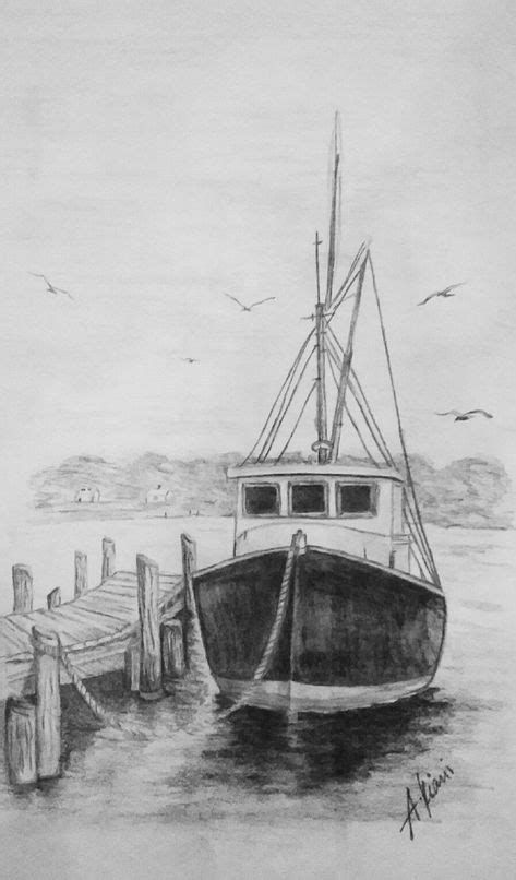 Old Fishing Boats 20 Ideas | Boat drawing, Boat painting, Boat sketch