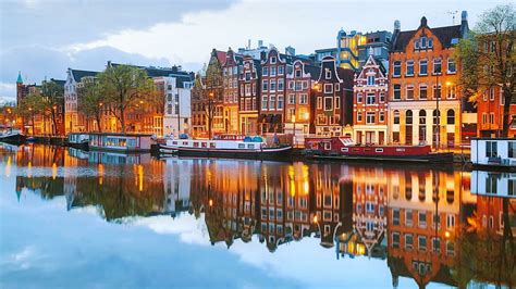 HD wallpaper: amsterdam, netherlands, europe, canal, water, reflected ...