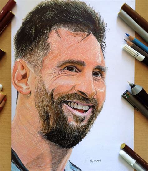 Lionel Messi Realistic Sketch, Faber Castell, Lionel Messi, Colored ...