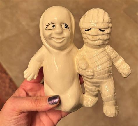 Vintage Rare Ghost & Mummy on Stroll Ceramic Halloween Figurine Unbranded | eBay