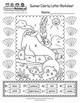 Summer Color By Letter Worksheet  Free Printable Digital & PDF sketch template