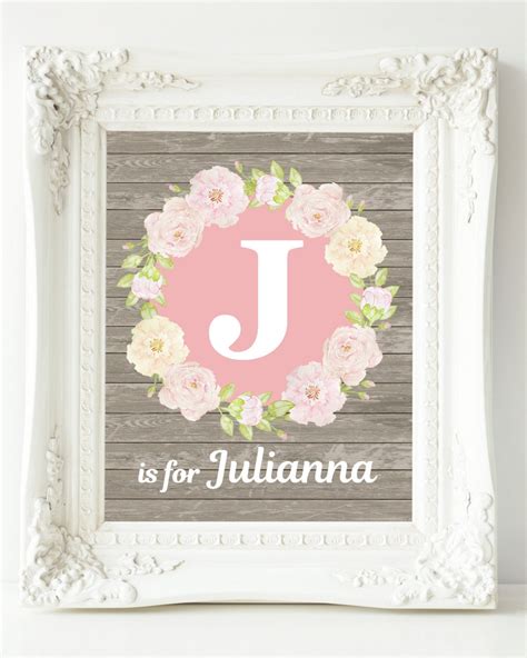 Personalized Nursery Art Baby Girl Nursery Wall Decor Custom | Etsy