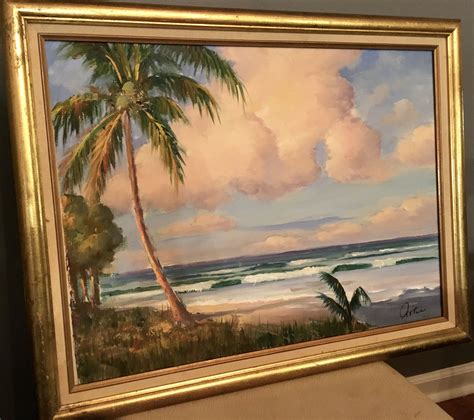 SOLD Florida Highwaymen A.E. Backus original 1970 student painting ...