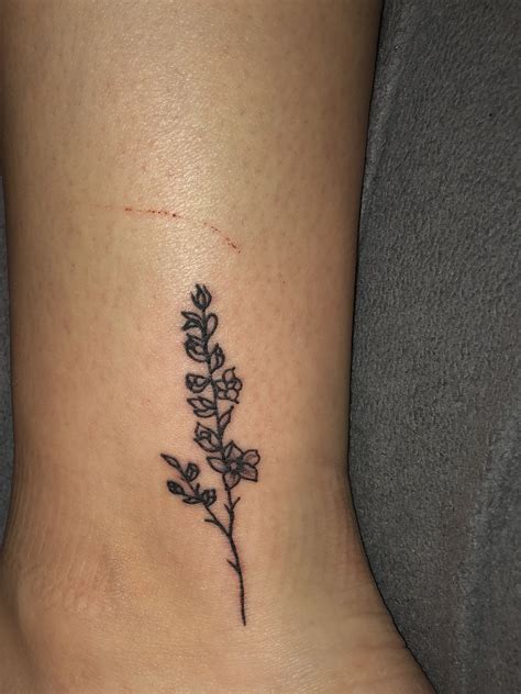Delphinium Tattoo | Delphinium tattoo, Tattoos, Leaf tattoos