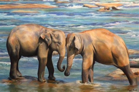 Buy a Custom Made Elephant Original Oil Painting, made to order from Megan Burak Art ...