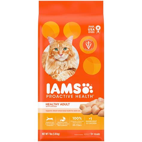 IAMS PROACTIVE HEALTH Healthy Adult Dry Cat Food with Chicken, 7 lb ...