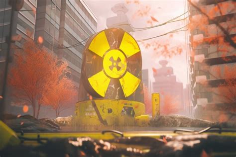 Premium AI Image | nuclear hazard illustration in front of symbol for radiation