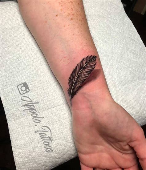 Realistic 3D Feather Tattoo w/ Drop Shadow by Nick Appolo out of Wilkes Barre, Pennsylvania ...