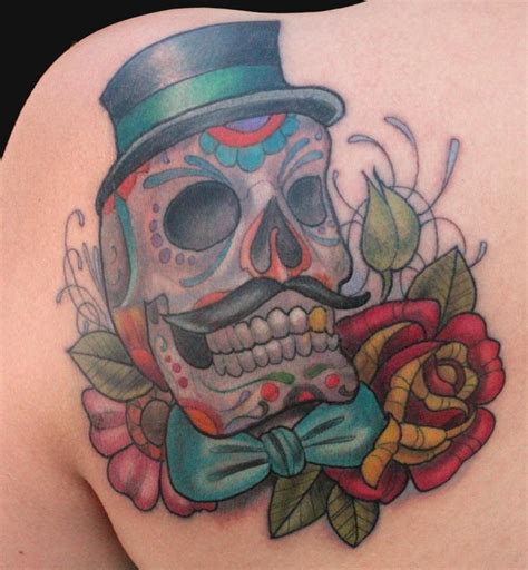 Day of the dead skull tattoo by Katelyn Crane: TattooNOW