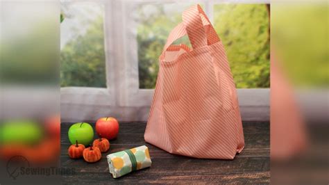 DIY REUSABLE GROCERY BAG - diy pouch and bag with sewingtimes