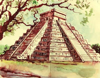 Chichen Itza Sketch at PaintingValley.com | Explore collection of ...