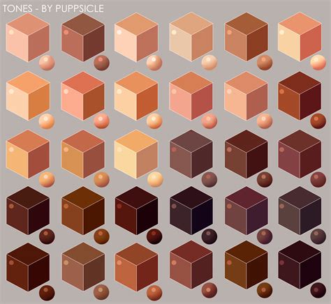 Skin Tone Cubes - Free to Use by puppsicle on DeviantArt | Skin shades, Palette art, Skin color ...