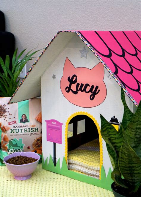 DIY Cardboard Cat House - Happiness is Homemade