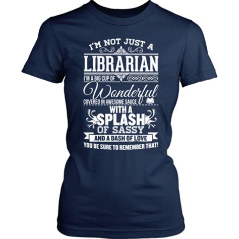 Librarian - Big Cup - District Made Womens Shirt / Navy / S - 1 Teacher Poems, Bartender Shirts ...