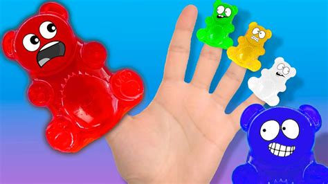 🖐 MEGA GUMMY BEAR FINGER FAMILY LEARN COLORS SONG Nursery Rhymes For Kids Daddy Finger Song ...