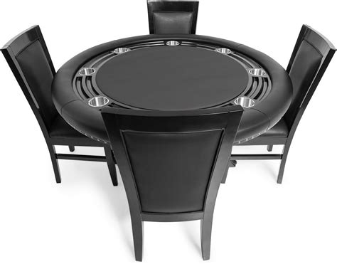Amazon.com : BBO Poker Nighthawk Poker Table for 8 Players with Black Felt Playing Surface, 55 ...