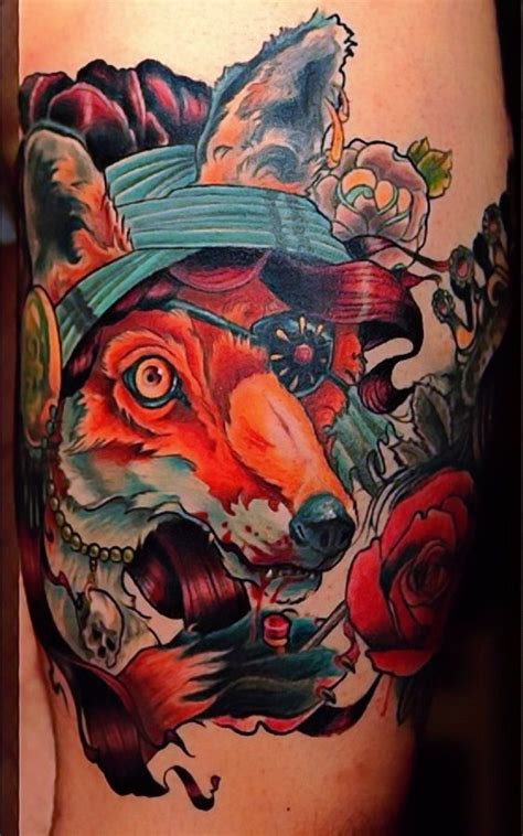 Fox tattoo by Timur RL. Fox Tattoo, Murals, Tatting, Organic, Animals, Art, Tattoo Art, Art ...