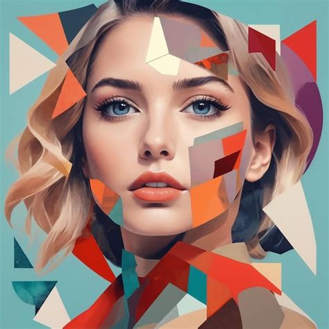 Premium Vector | Picture Abstract modern art collage portrait of young woman Trendy paper ...