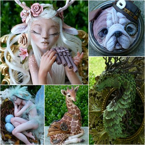 Polymer clay handmade one of a kind sculptures by Mystic Reflections. | Sculpture art projects ...