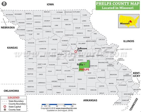 Phelps County Map, Missouri