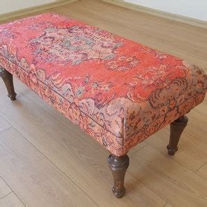 Decorative Rug Bench , Kilim Bench Ottoman , Low Coffee Table , Round ...