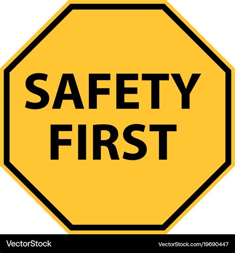 Safety first logo on white background safety Vector Image