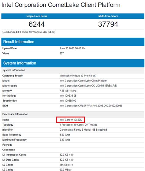 10-core Intel Core i9-10850K speeds past 5 GHz in Geekbench and posts ...