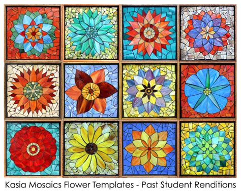 Kasia Mosaics Classes » Template Download: Complete Flower Set (QTY 12)