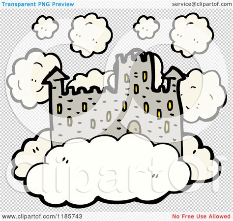 Cartoon of a Castle in the Clouds - Royalty Free Vector Illustration by ...