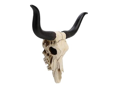 longhorn Animal Skulk Bonded Marble Polyresin Decorative Sculpture - Greek Artworks