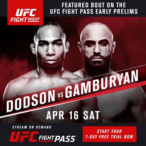 Dodson-Gamburyan now featured FIGHT PASS bout for Fight Night Tampa | UFC