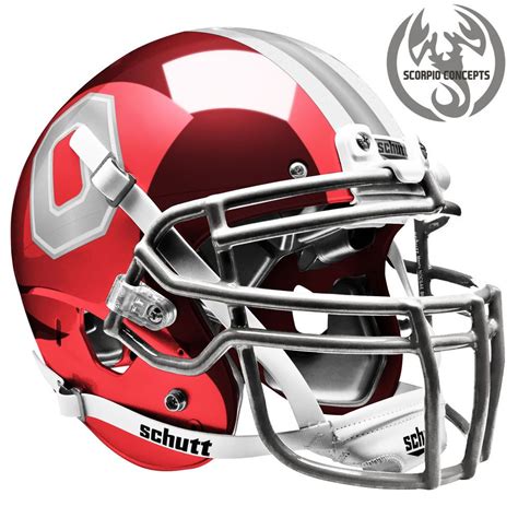 Ohio State Buckeyes "CHROME BLOCK O" Chrome Scarlet Concept Helmet | eBay | Football helmet ...