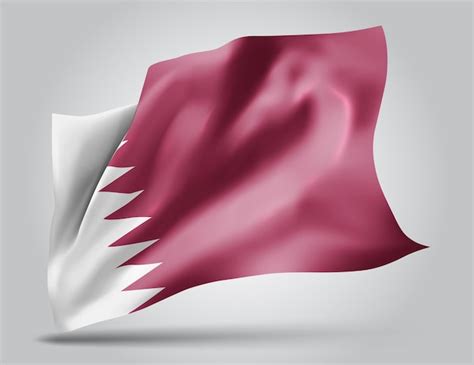 Premium Vector | Qatar, vector flag with waves and bends waving in the wind on a white background.