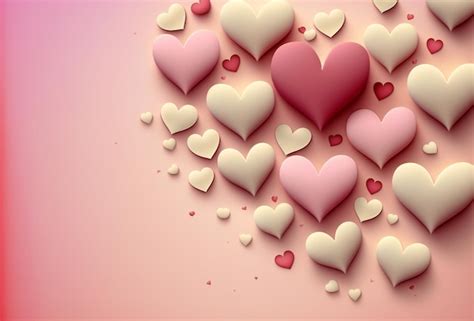 Premium Photo | Happy valentines day background with small hearts digital illustration painting ...