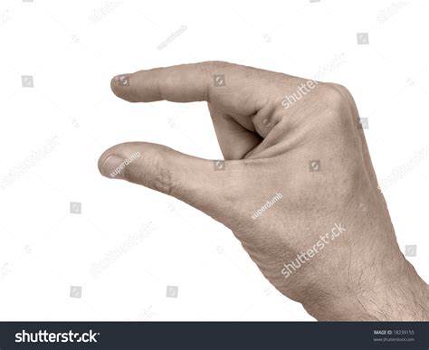 Pinching Hand Gesture Isolated Over White Background Stock Photo ...