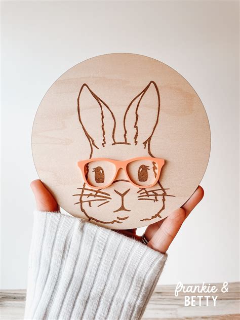 Bunny Sign, Bunny Round Wood Sign, Spring Decor, Boho Easter Bunny - Etsy