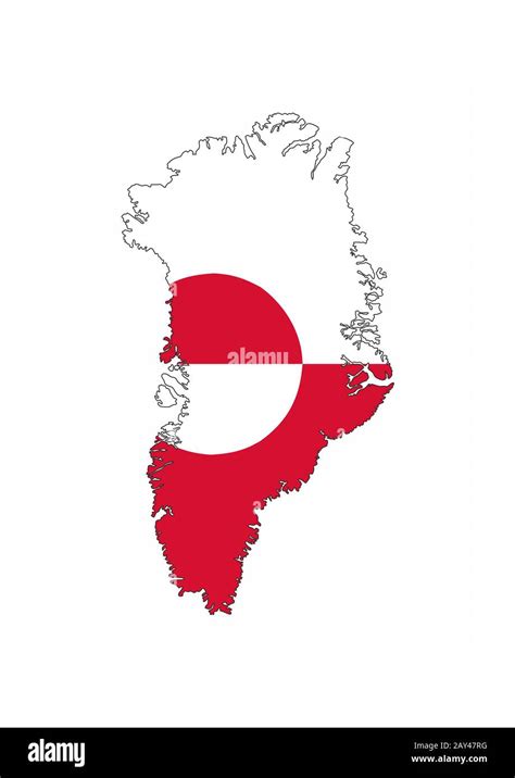 greenland flag map Stock Photo - Alamy