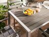 Table de jardin en aluminium et bois synthétique gris 180 x 90 cm VERNIO | Beliani.fr